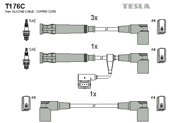 TESLA Gyújtókábel készlet T176C_TES