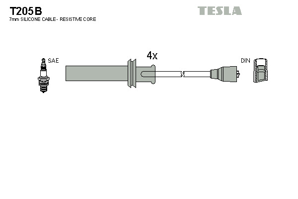 TESLA Gyújtókábel készlet T205B_TES