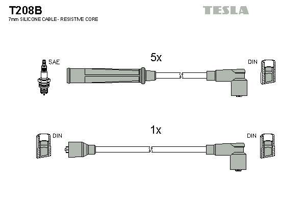 TESLA Gyújtókábel készlet T208B_TES