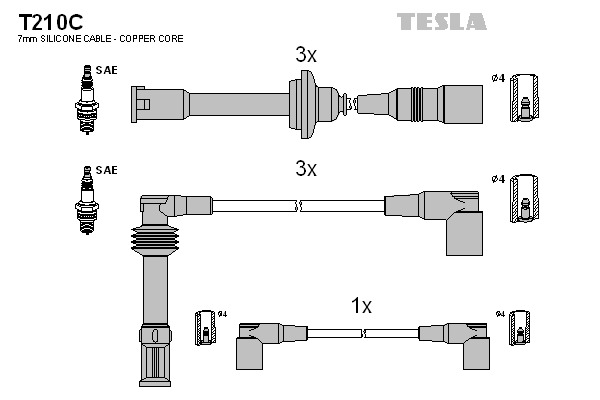 TESLA Gyújtókábel készlet T210C_TES