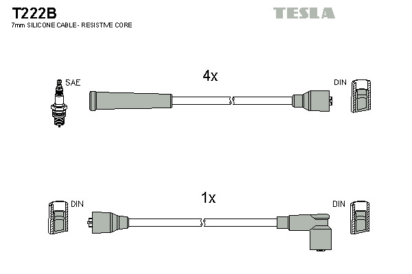 TESLA Gyújtókábel készlet T222B_TES