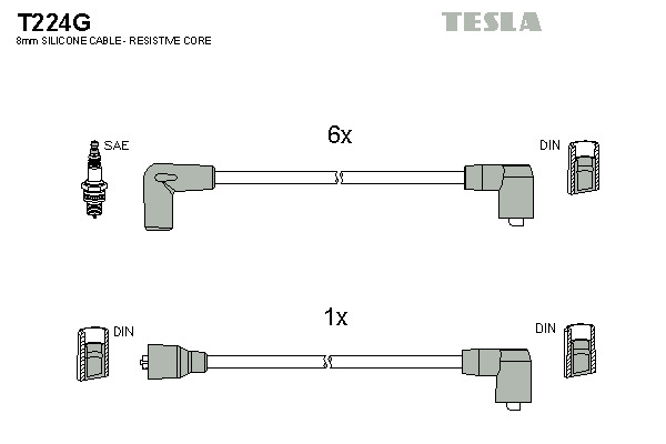 TESLA Gyújtókábel készlet T224G_TES