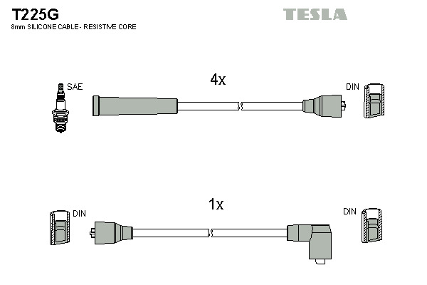 TESLA Gyújtókábel készlet T225G_TES