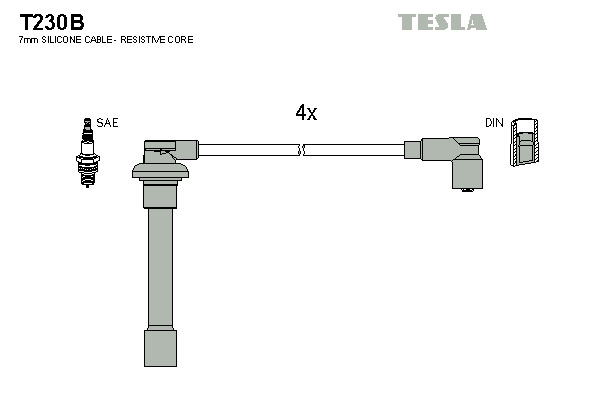 TESLA Gyújtókábel készlet T230B_TES