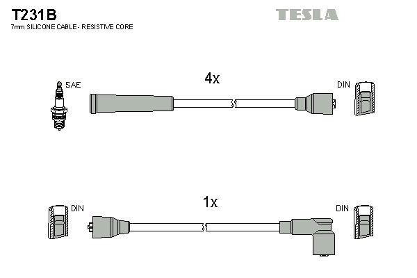 TESLA Gyújtókábel készlet T231B_TES