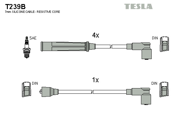 TESLA Gyújtókábel készlet T239B_TES