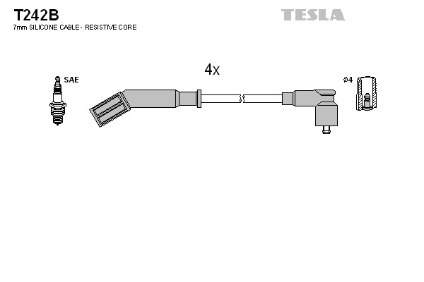 TESLA Gyújtókábel készlet T242B_TES