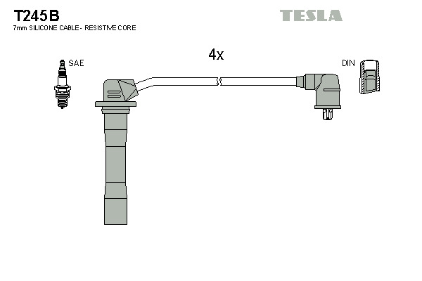 TESLA Gyújtókábel készlet T245B_TES