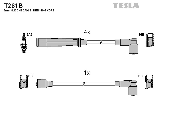 TESLA Gyújtókábel készlet T261B_TES