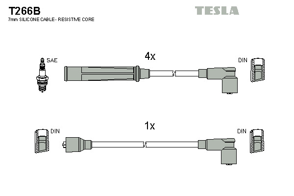 TESLA Gyújtókábel készlet T266B_TES