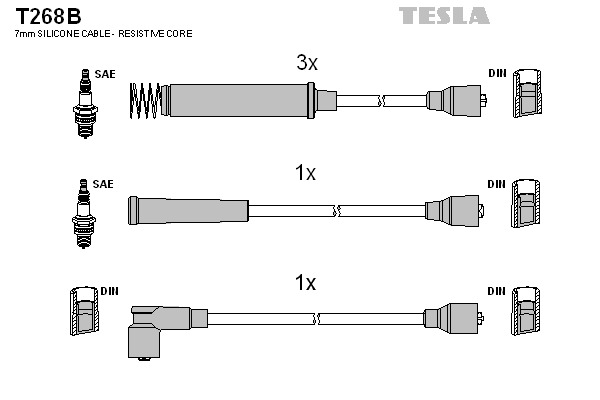 TESLA Gyújtókábel készlet T268B_TES