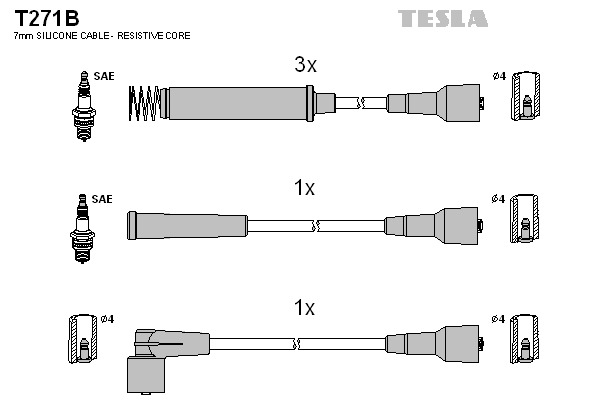 TESLA Gyújtókábel készlet T271B_TES