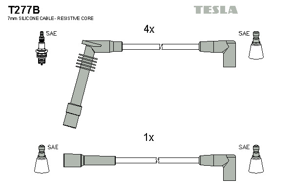 TESLA Gyújtókábel készlet T277B_TES