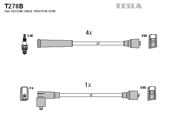 TESLA Gyújtókábel készlet T278B_TES