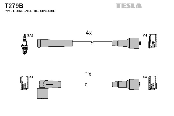 TESLA Gyújtókábel készlet T279B_TES