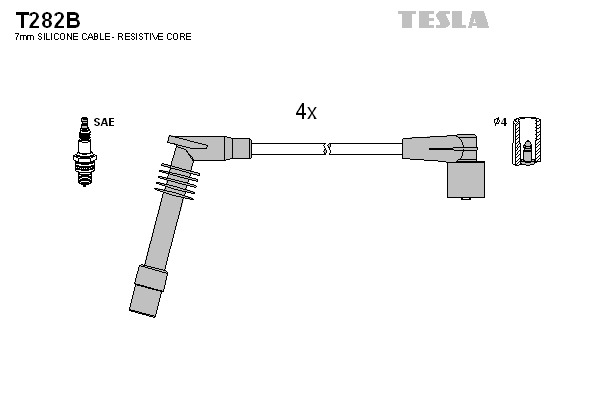 TESLA Gyújtókábel készlet T282B_TES