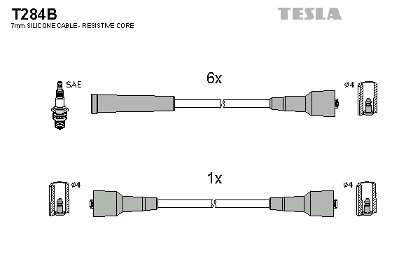 TESLA Gyújtókábel készlet T284B_TES