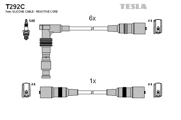 TESLA Gyújtókábel készlet T292C_TES