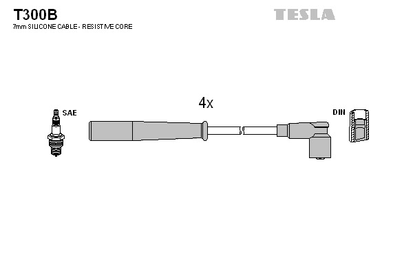 TESLA Gyújtókábel készlet T300B_TES