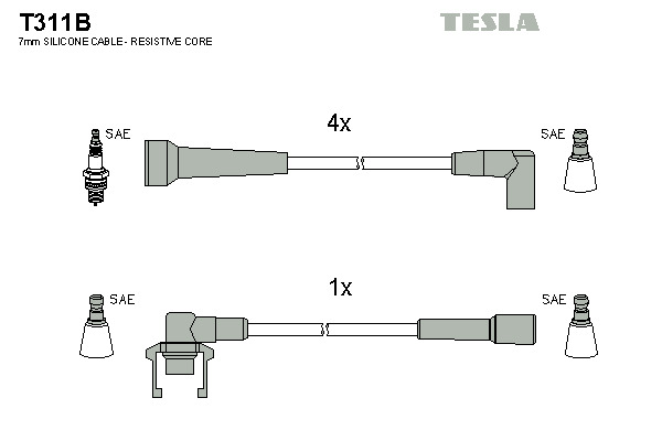 TESLA Gyújtókábel készlet T311B_TES