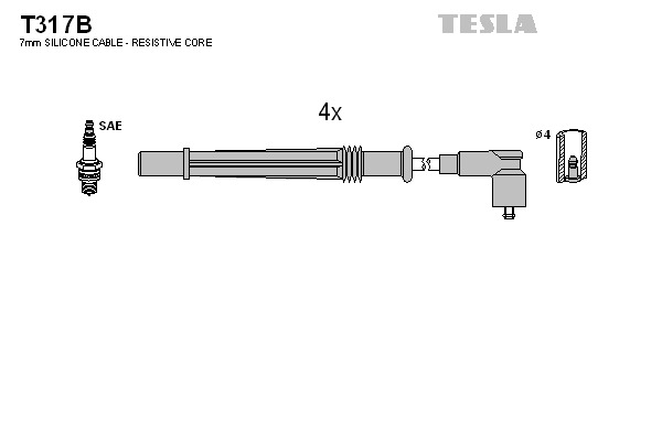 TESLA Gyújtókábel készlet T317B_TES