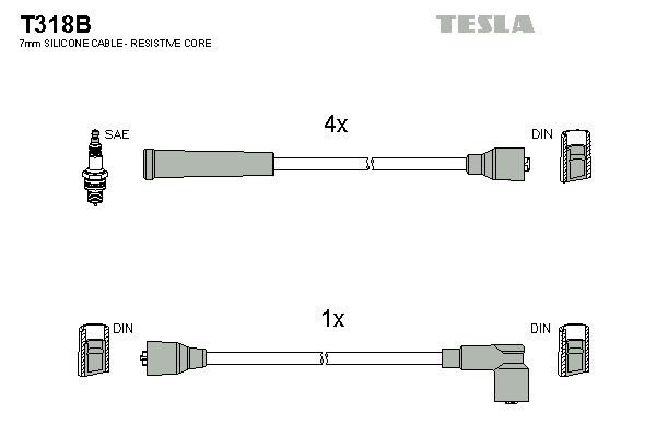 TESLA Gyújtókábel készlet T318B_TES