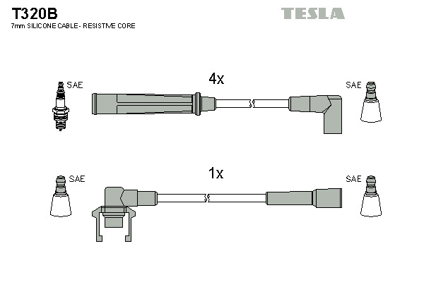 TESLA Gyújtókábel készlet T320B_TES