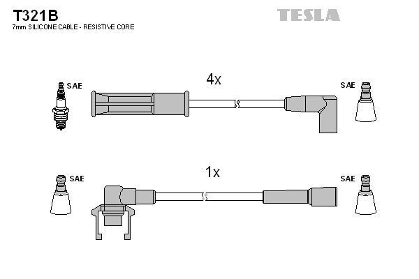 TESLA Gyújtókábel készlet T321B_TES