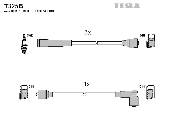 TESLA Gyújtókábel készlet T325B_TES