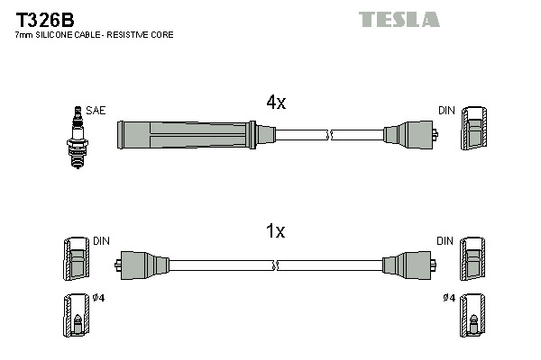 TESLA Gyújtókábel készlet T326B_TES