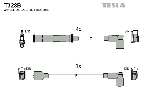 TESLA Gyújtókábel készlet T328B_TES