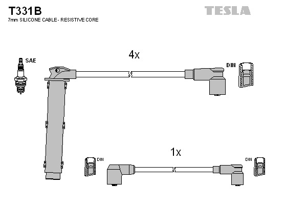 TESLA Gyújtókábel készlet T331B_TES