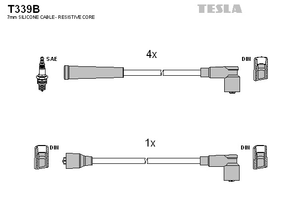 TESLA Gyújtókábel készlet T339B_TES