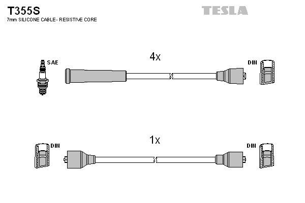 TESLA Gyújtókábel készlet T355S_TES