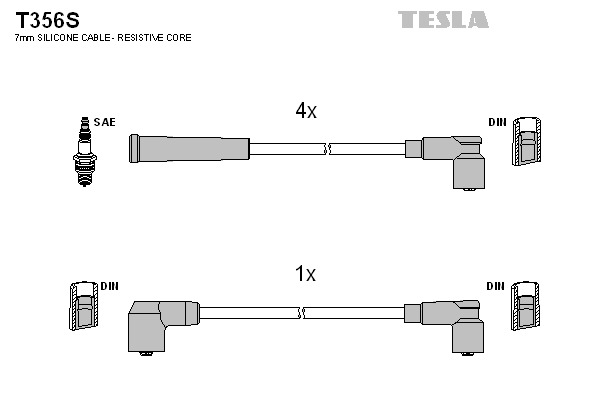 TESLA Gyújtókábel készlet T356S_TES