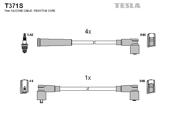 TESLA Gyújtókábel készlet T371S_TES