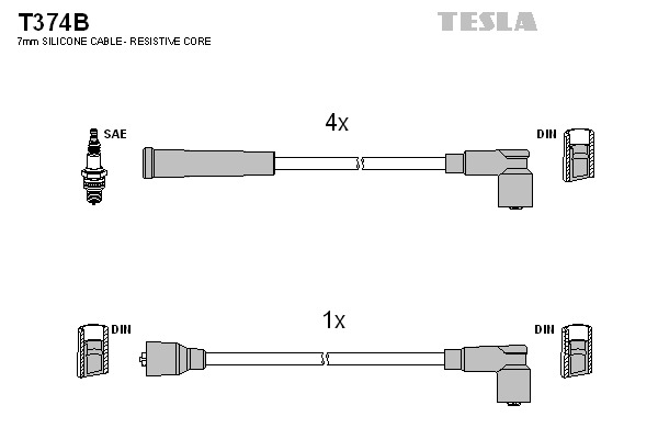 TESLA Gyújtókábel készlet T374B_TES