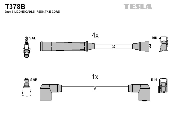 TESLA Gyújtókábel készlet T378B_TES