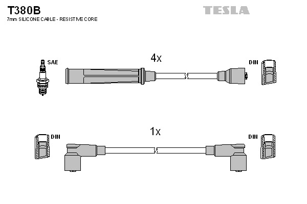 TESLA Gyújtókábel készlet T380B_TES