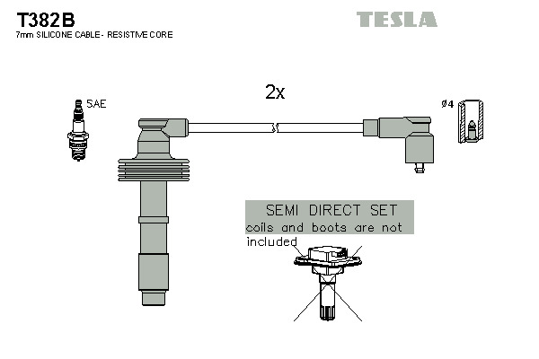 TESLA Gyújtókábel készlet T382B_TES