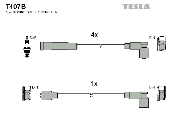 TESLA Gyújtókábel készlet T407B_TES