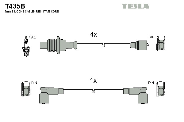 TESLA Gyújtókábel készlet T435B_TES