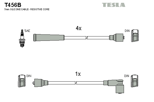 TESLA Gyújtókábel készlet T456B_TES