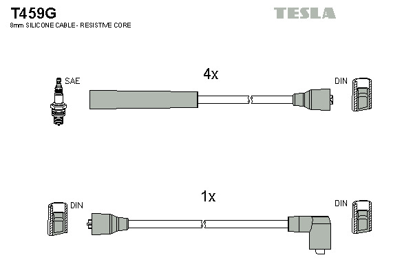 TESLA Gyújtókábel készlet T459G_TES