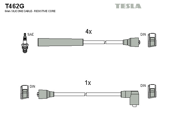 TESLA Gyújtókábel készlet T462G_TES