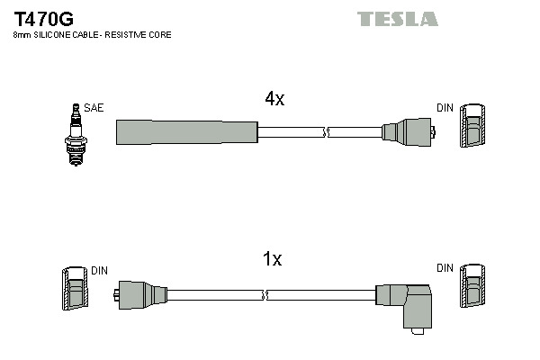 TESLA Gyújtókábel készlet T470G_TES