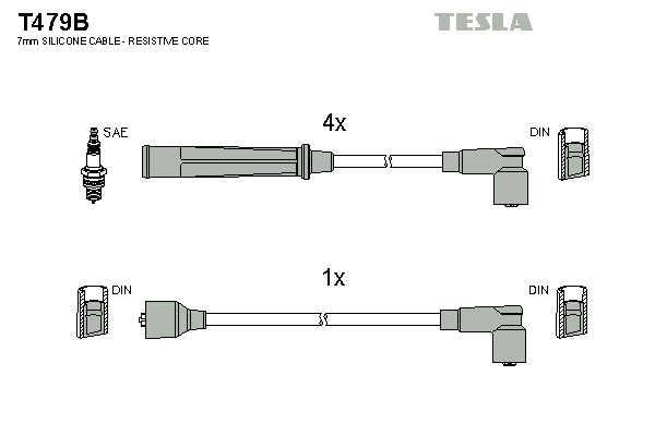 TESLA Gyújtókábel készlet T479B_TES