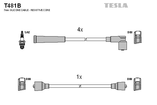 TESLA Gyújtókábel készlet T481B_TES