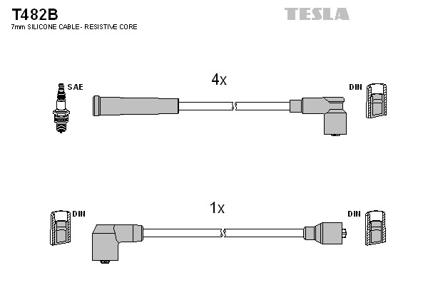 TESLA Gyújtókábel készlet T482B_TES