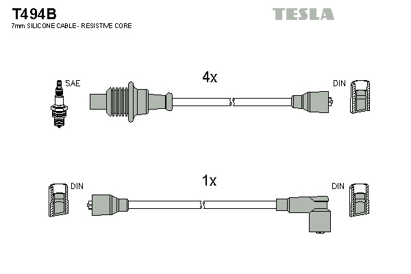 TESLA Gyújtókábel készlet T494B_TES